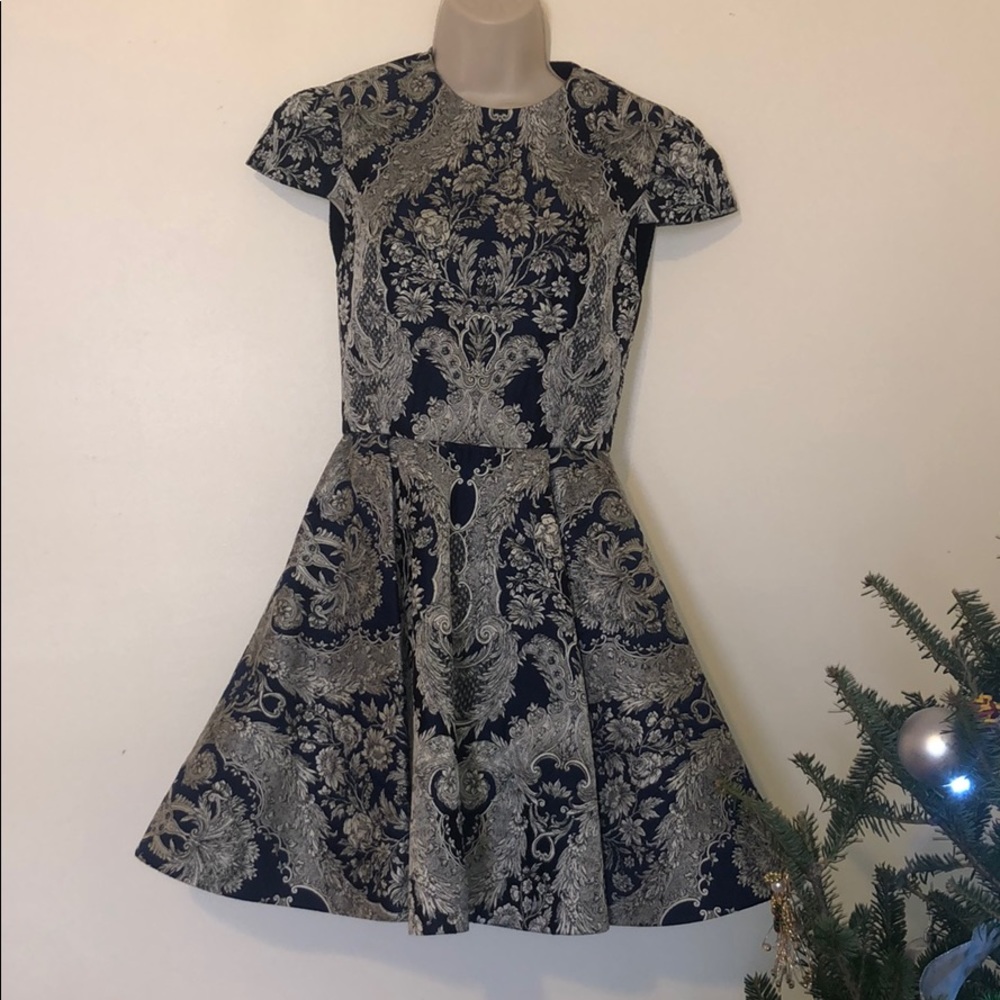 Beautiful navy blue with grey Alice & Olivia dress